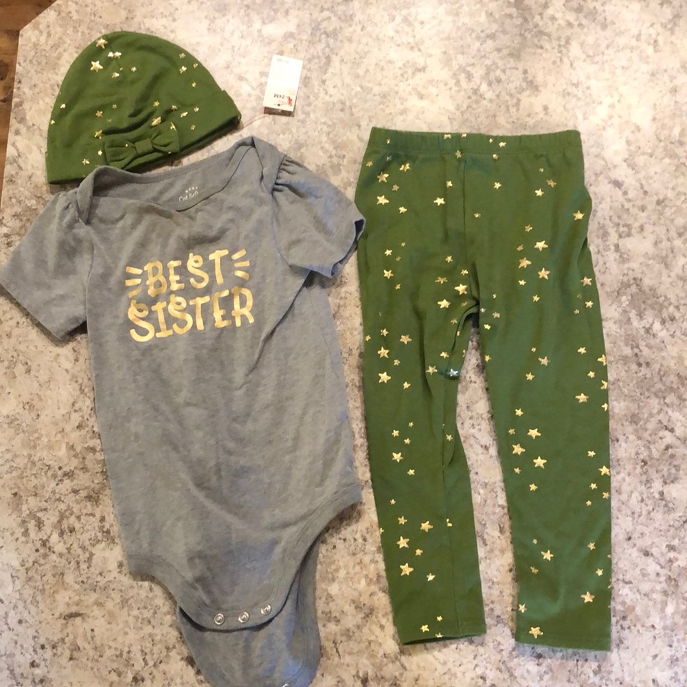 Girls 24 month 3 piece outfit Cat & Jack “Best sister”